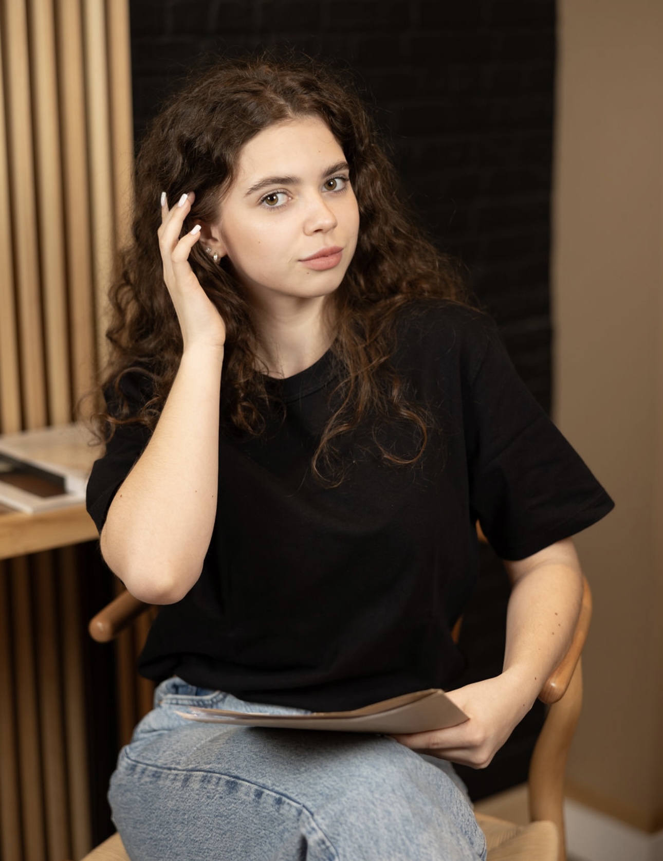 Alina at her studio desk